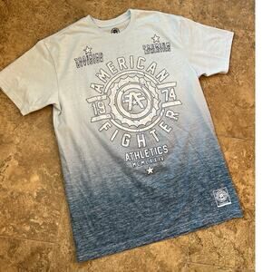 American Fighter Blue Ombre Graphic T-Shirt, Men's size XL